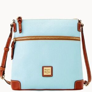 Dooney & Bourke Sky Blue and Tan Crossbody Bag